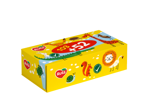 Косметичні серветки двошарові Ruta Kids 155 листів пенал