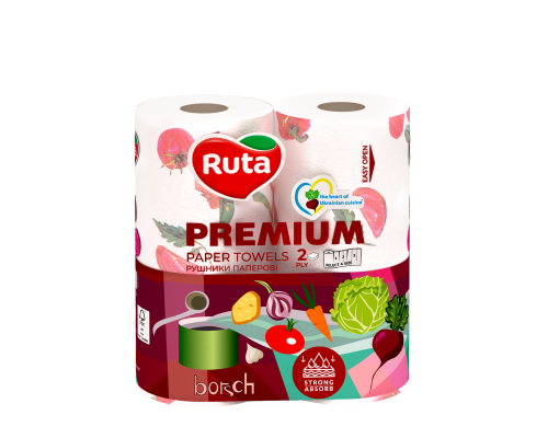 Рушники паперові двошарові Ruta Premium 2 рулони